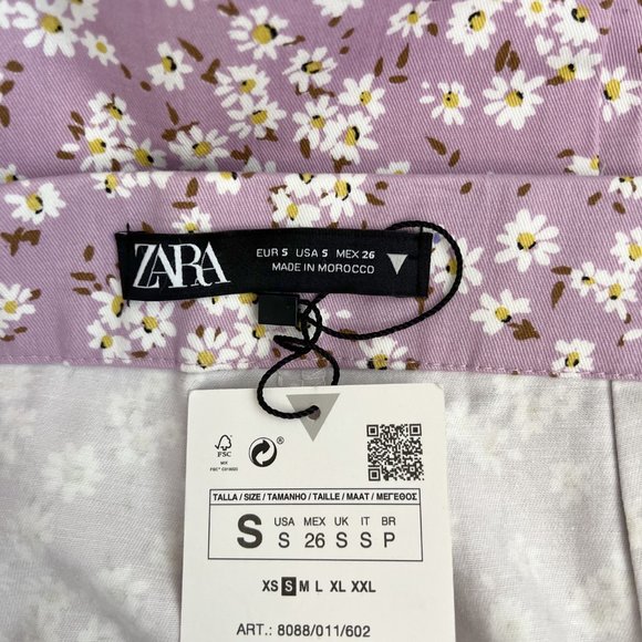 NEW! Blogger Fave Zara High Waisted Lilac Floral Flare Cropped Pants, Size S - Picture 11 of 13